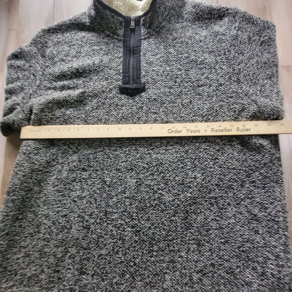 Orvis Mens XXL Black White Pullover Fleece Quarter Zip Sweater - Picture 14 of 15